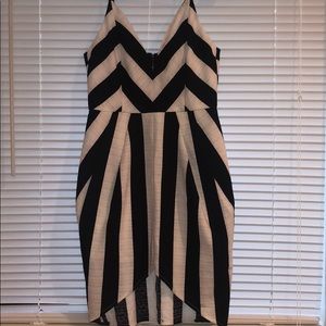 Chevron and Striped Black and White Dress